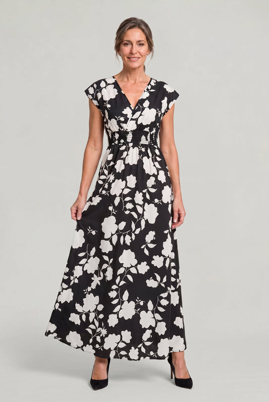 Caterina - Abito Maxi Donna Floreale Estivo Elegante