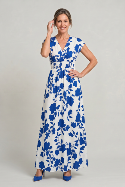 Caterina - Abito Maxi Donna Floreale Estivo Elegante