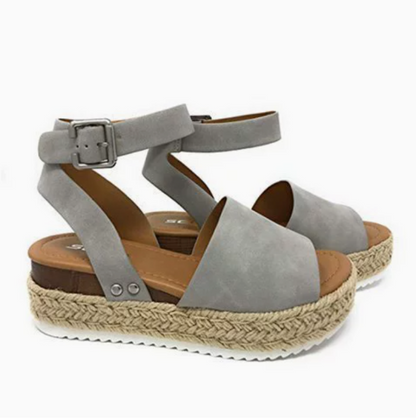 Imelda - Sandali Donna Comodi con Cinghie Regolabili Grigio