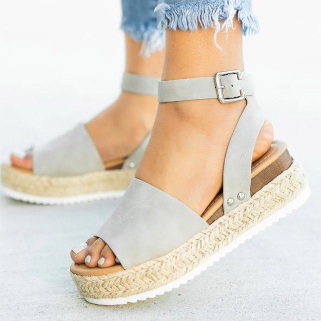 Imelda - Sandali Donna Comodi con Cinghie Regolabili Grigio chiaro