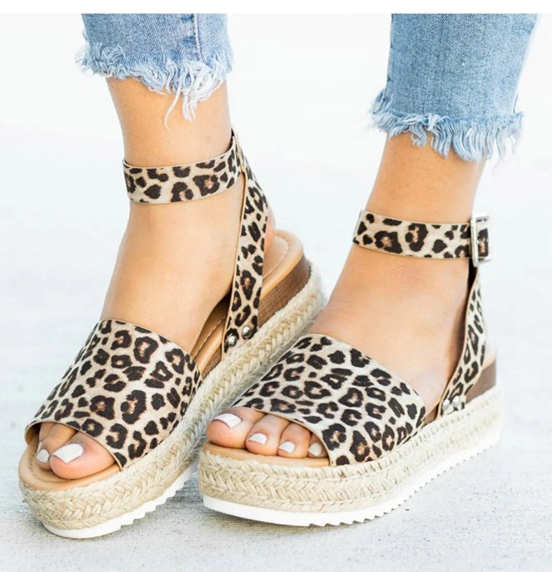 Imelda - Sandali Donna Comodi con Cinghie Regolabili Leopardo