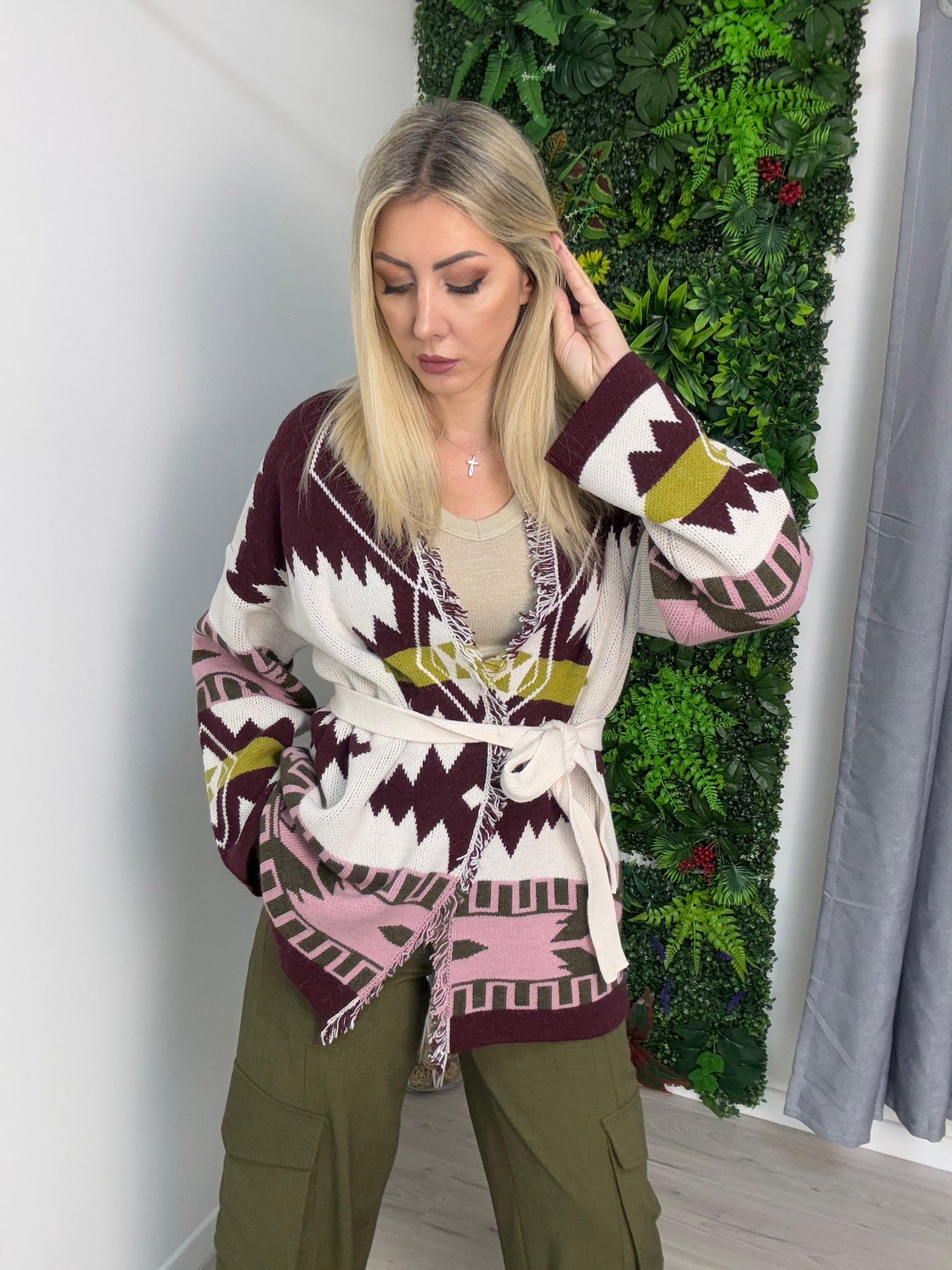 Giuditta - Cardigan da donna con fantasia etnica