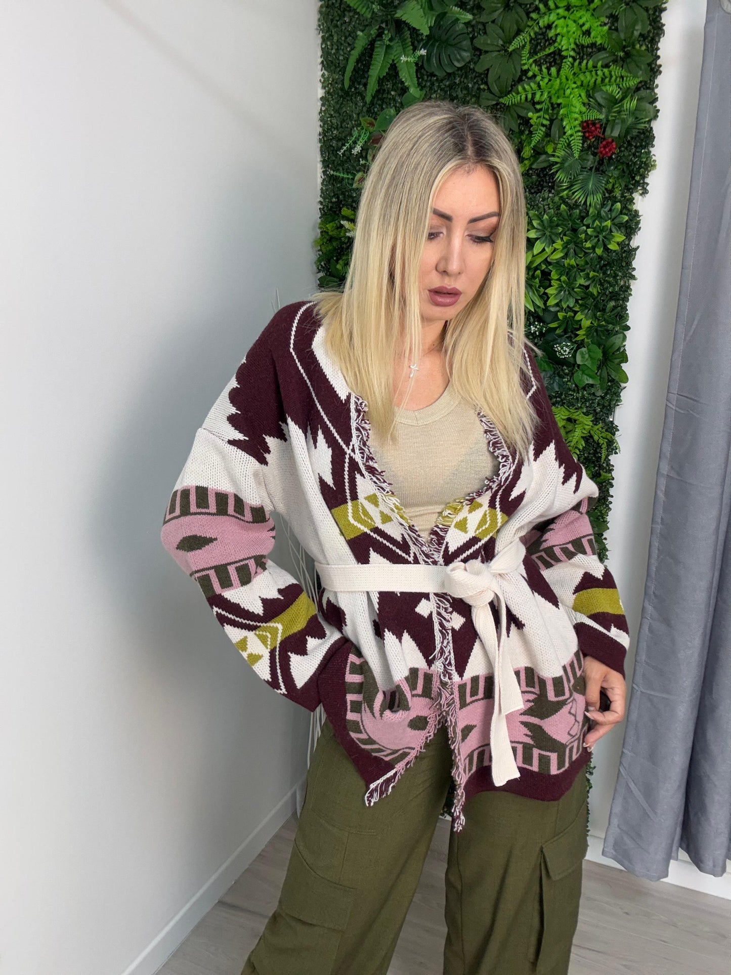 Giuditta - Cardigan da donna con fantasia etnica
