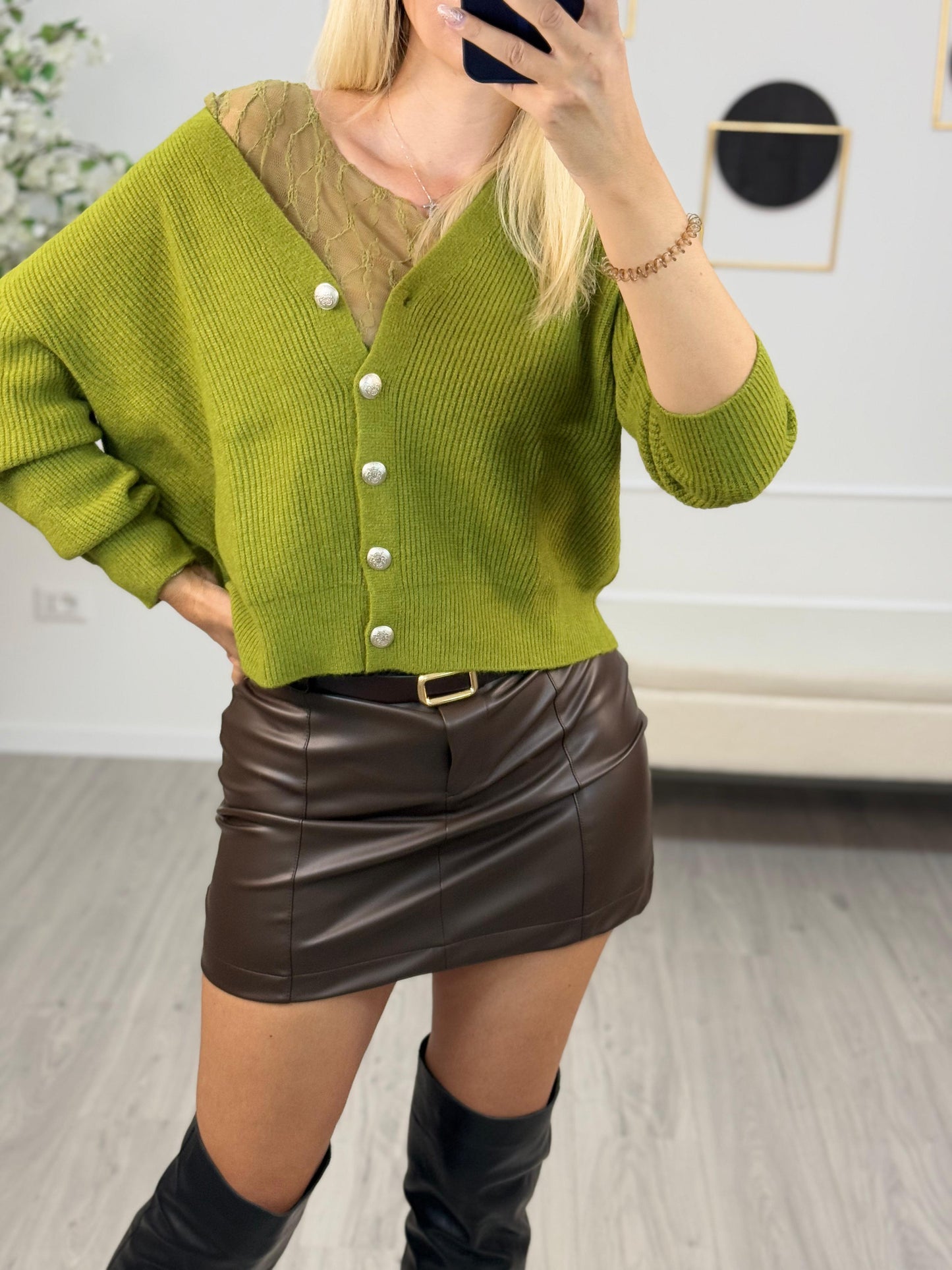 Genoveffa - Cardigan da donna con bottoni