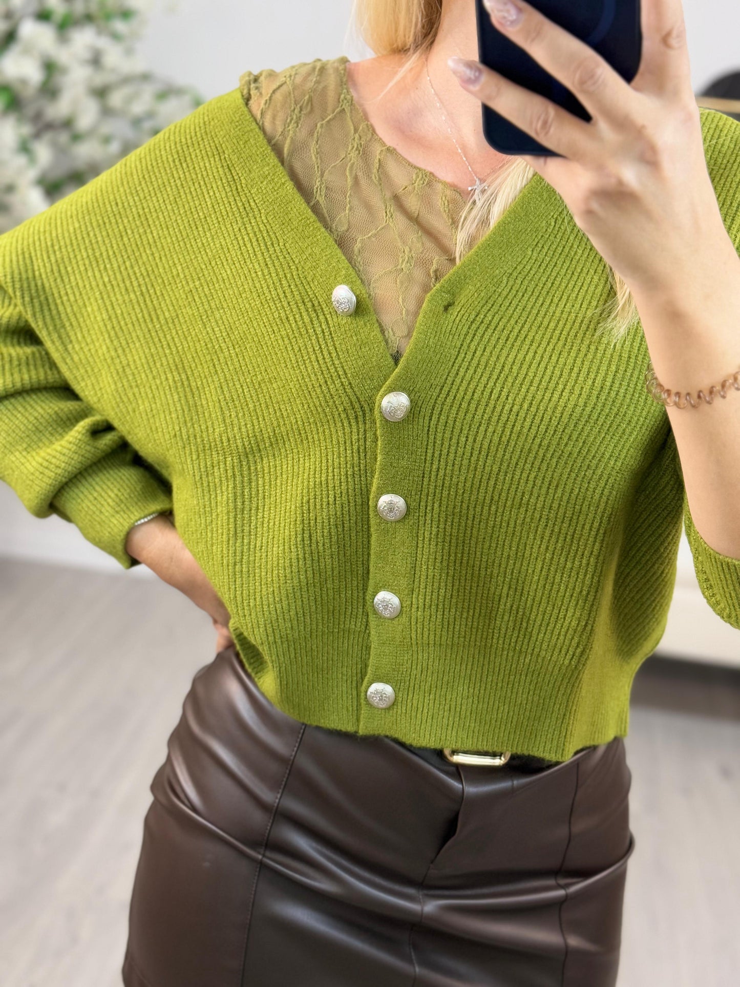 Genoveffa - Cardigan da donna con bottoni