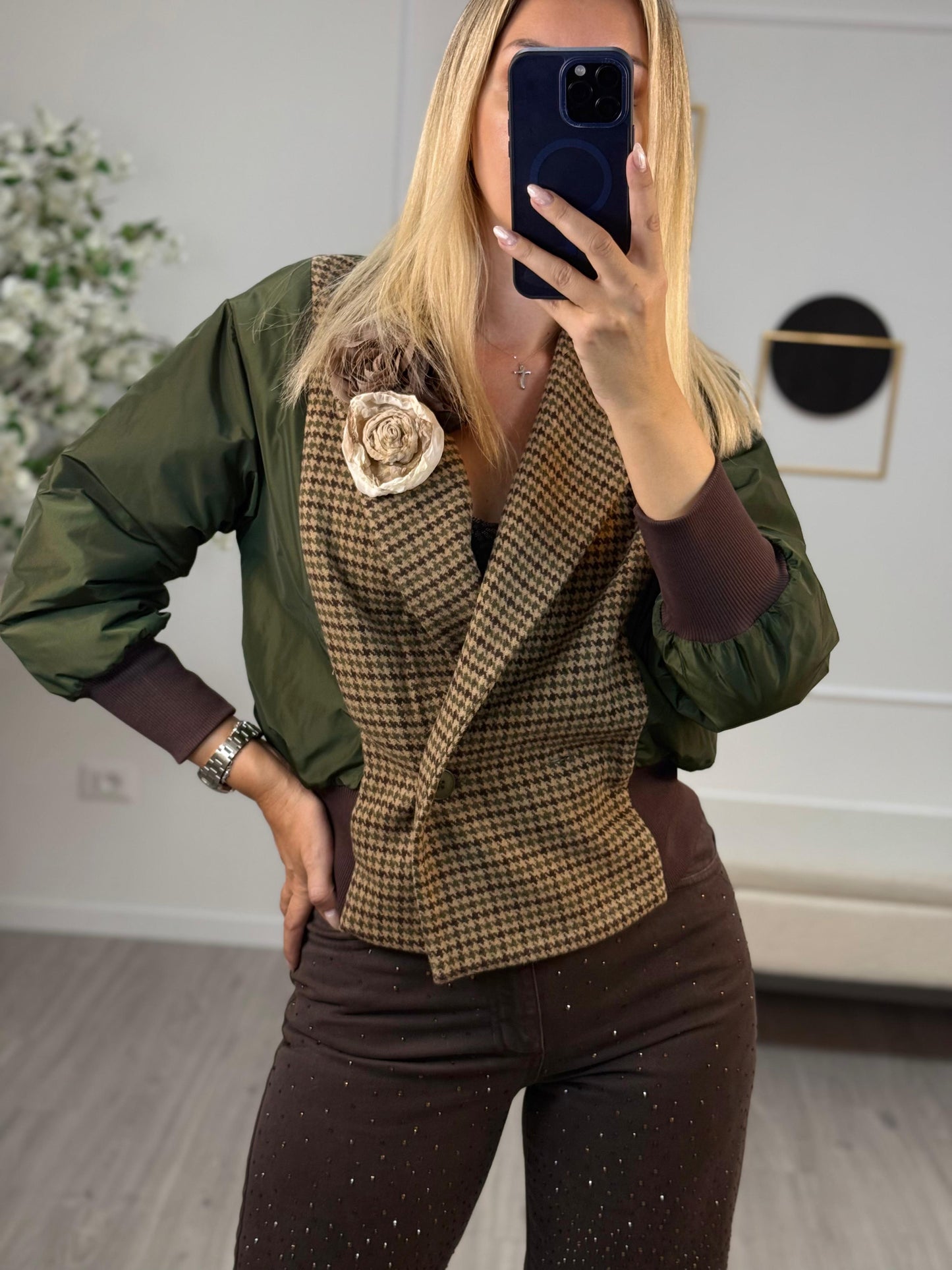 Gloria - Giacca bomber da donna a fiori Susy Mix