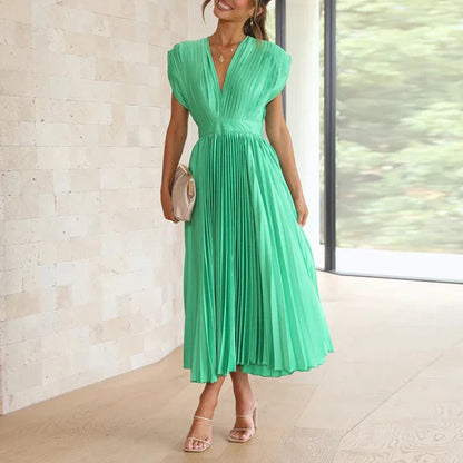 Iole - Abito Elegante Donna Senza Maniche Comodo Verde