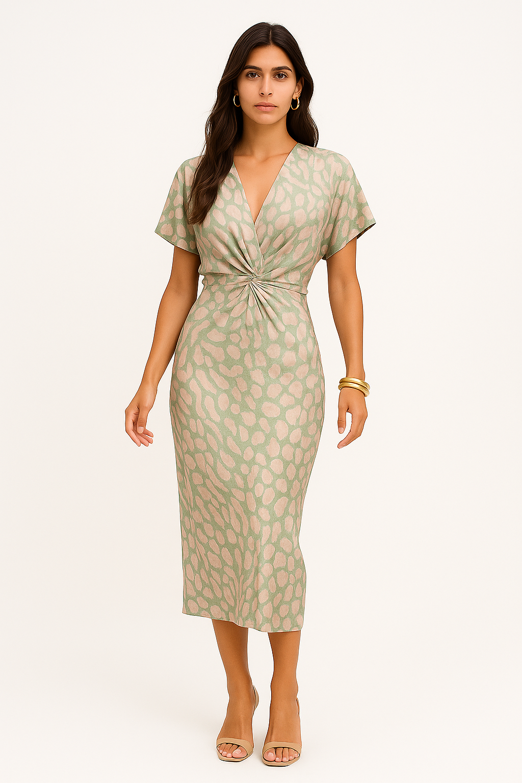 Irina - Abito Lungo Donna con Scollo a V e Intrecci Irina