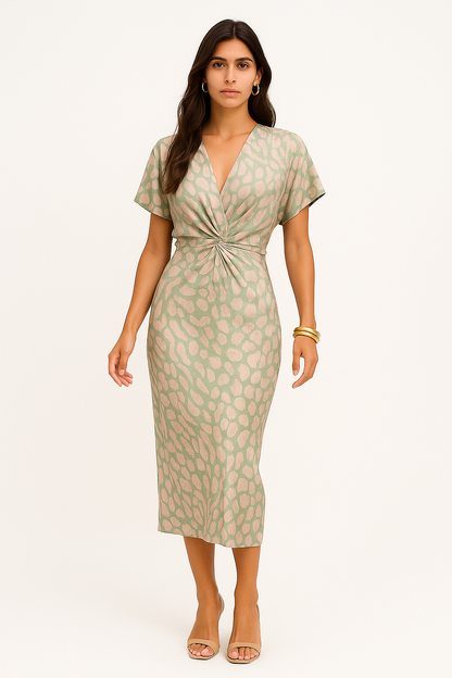 Irina - Abito Lungo Donna con Scollo a V e Intrecci Irina