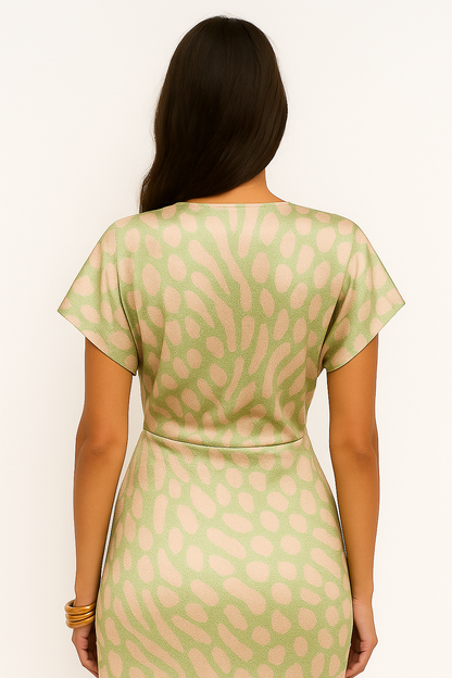 Irina - Abito Lungo Donna con Scollo a V e Intrecci Irina