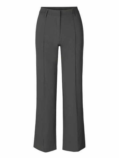 Isabella - Pantaloni Donna a Zampa a Vita Alta Grigio