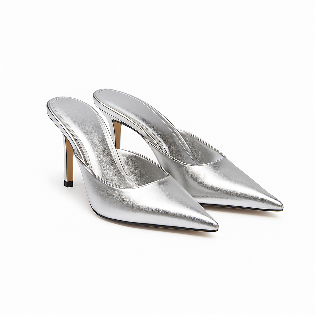 Isabellina - Mules Donna con Tacco Eleganti e Versatili Argento