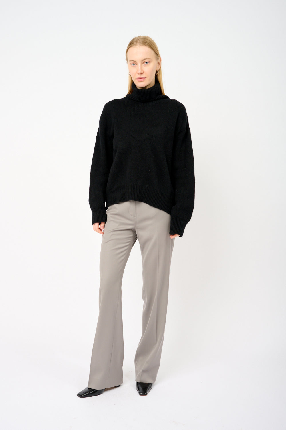 Paolita - Pantaloni Marlene Donna Grigio Eleganti Moderni