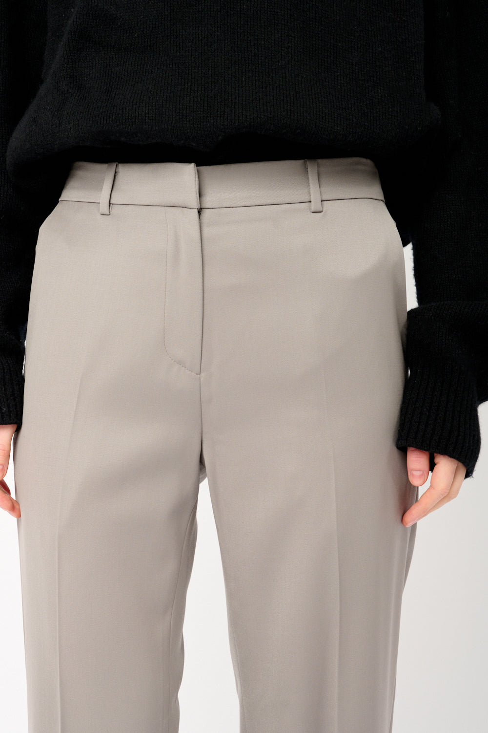 Paolita - Pantaloni Marlene Donna Grigio Eleganti Moderni