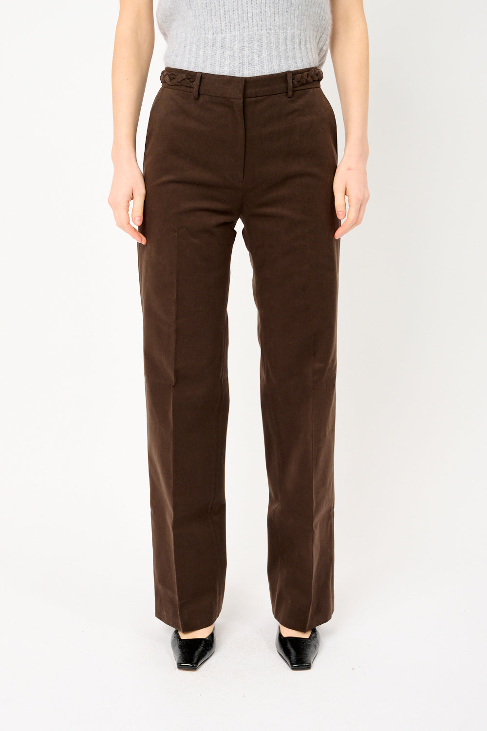 Paolina - Pantaloni Marlene Donna Marrone Eleganti Sartoriali
