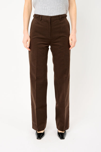 Paolina - Pantaloni Marlene Donna Marrone Eleganti Sartoriali
