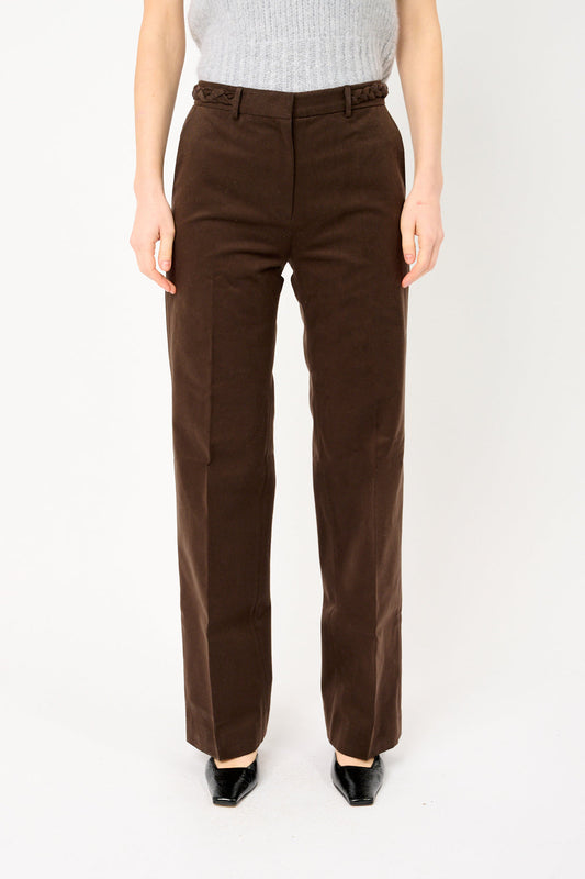 Paolina - Pantaloni Marlene Donna Marrone Eleganti Sartoriali