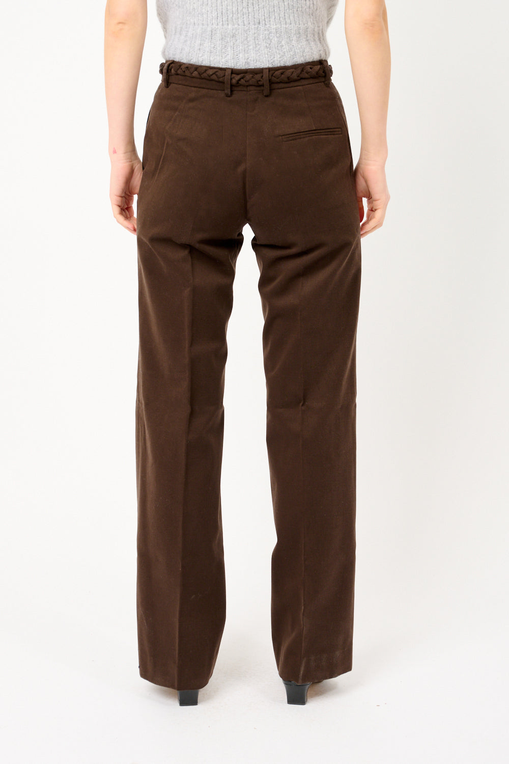 Paolina - Pantaloni Marlene Donna Marrone Eleganti Sartoriali