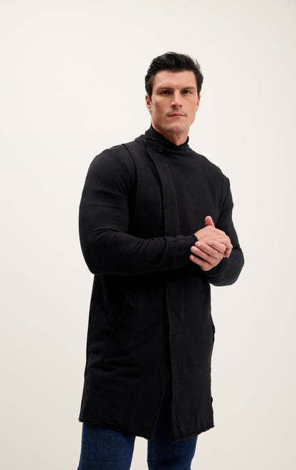 Lucio - Cardigan Asimmetrico Uomo Nero Stile