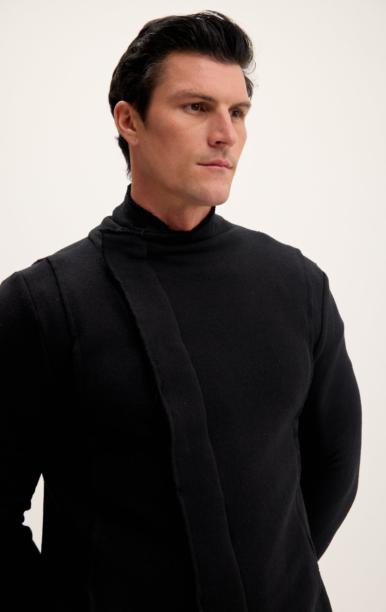 Lucio - Cardigan Asimmetrico Uomo Nero Stile