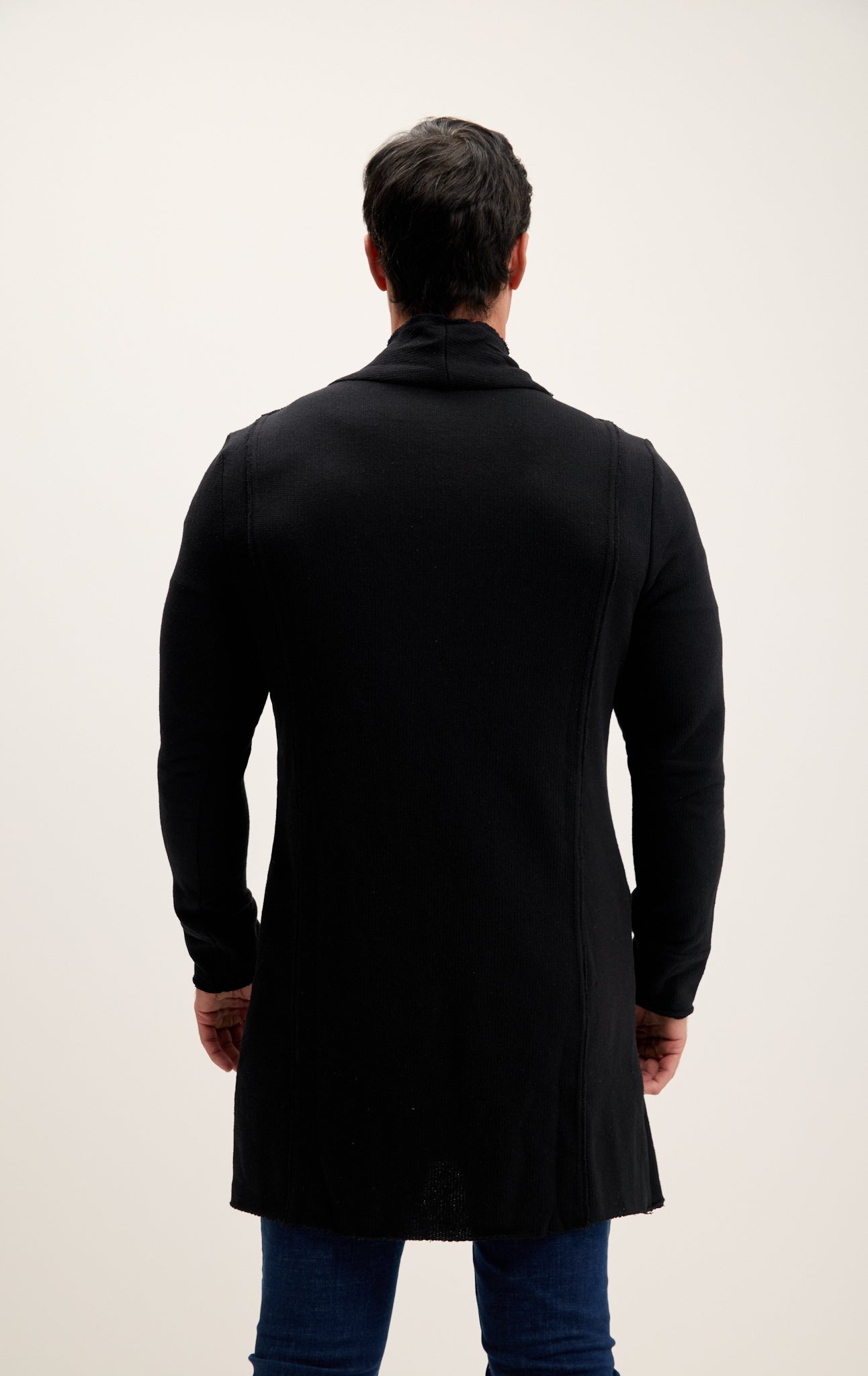 Lucio - Cardigan Asimmetrico Uomo Nero Stile