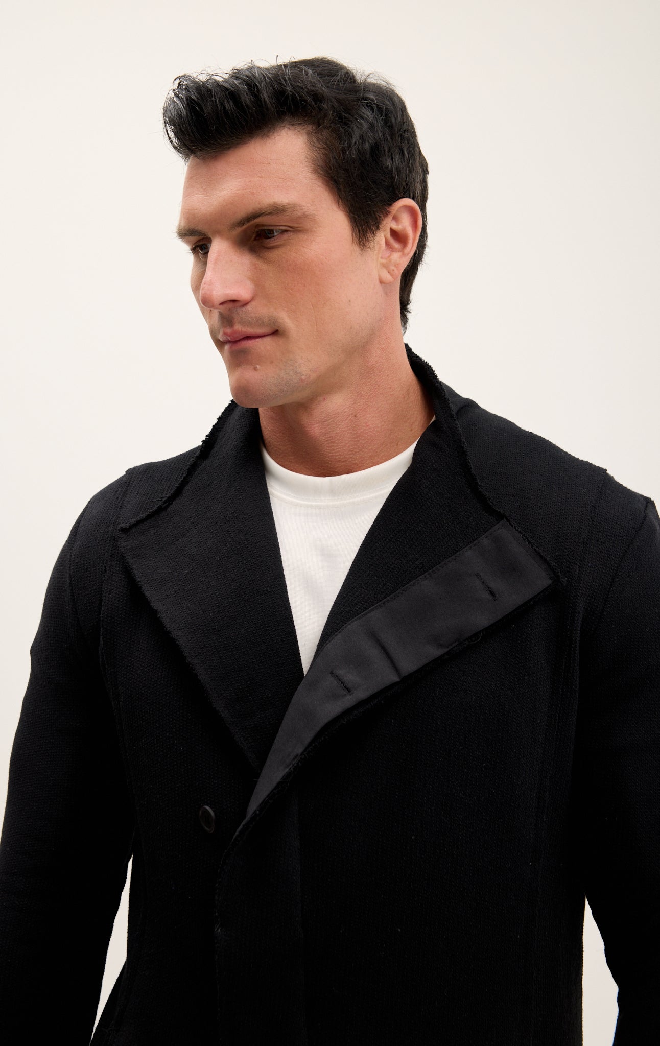 Lucio - Cardigan Asimmetrico Uomo Nero Stile