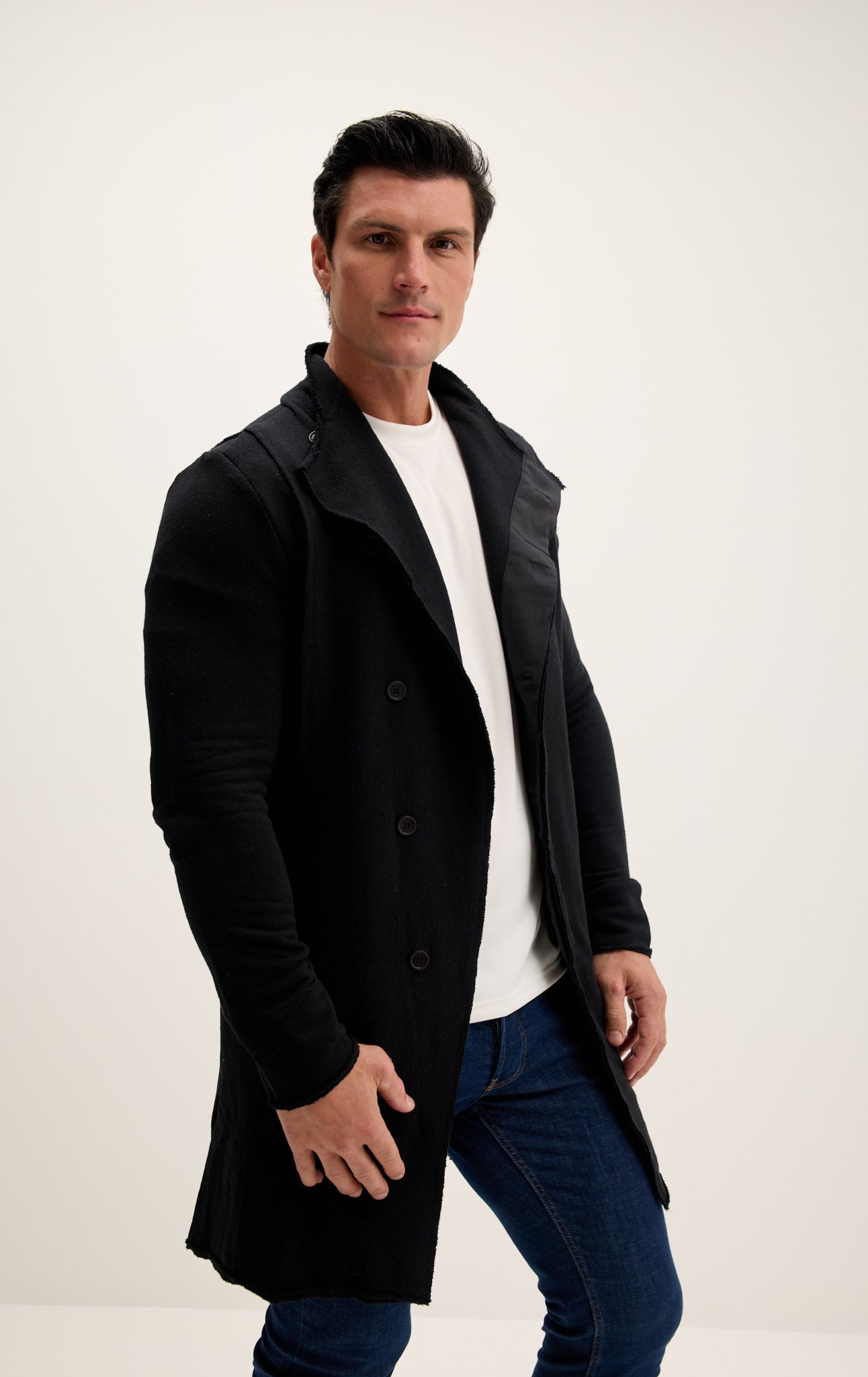 Lucio - Cardigan Asimmetrico Uomo Nero Stile
