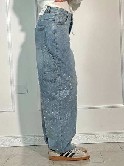 Uva - Jeans donna baggy effetto paint urban