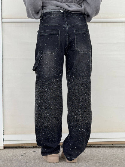 Uva - Jeans donna baggy effetto paint urban