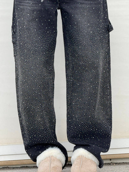 Uva - Jeans donna baggy effetto paint urban
