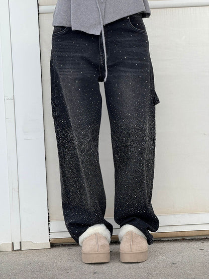 Uva - Jeans donna baggy effetto paint urban