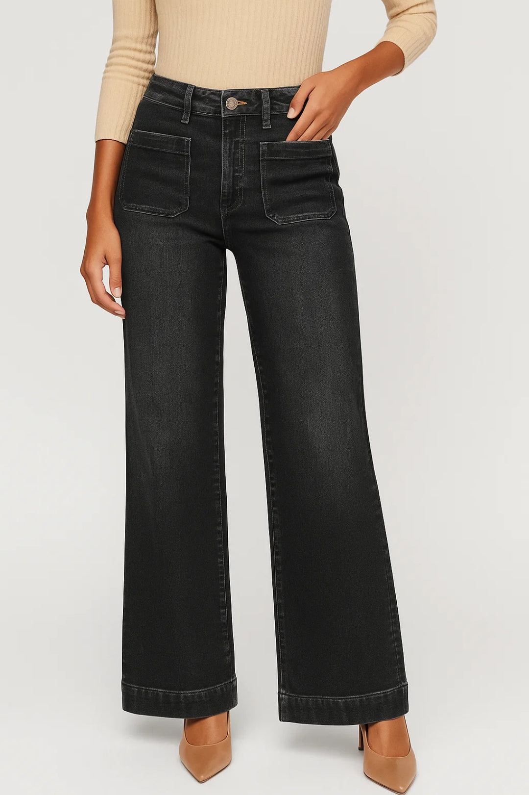 Daniela – Pantaloni Oversize Con Tasche Frontali Dal Design Moderno