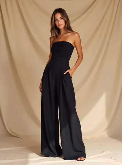 Olimpia – Tuta Jumpsuit Senza Spalline Dal Taglio Ampio Per L’Estate