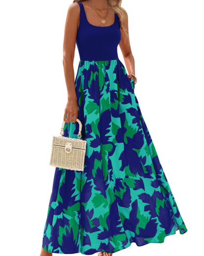 Belinda – Vestito Maxi In Stile Bohemien Senza Maniche Con Tasche