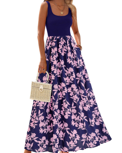 Belinda – Vestito Maxi In Stile Bohemien Senza Maniche Con Tasche