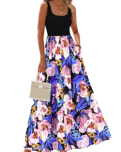 Belinda – Vestito Maxi In Stile Bohemien Senza Maniche Con Tasche