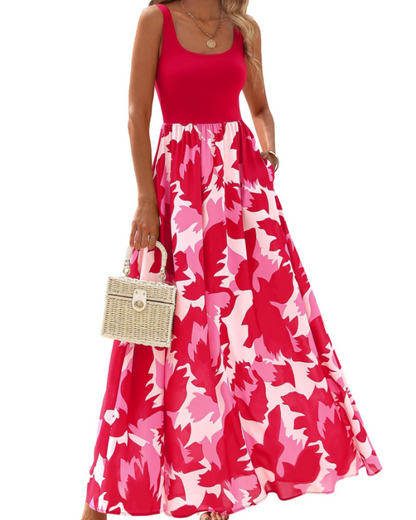 Belinda – Vestito Maxi In Stile Bohemien Senza Maniche Con Tasche