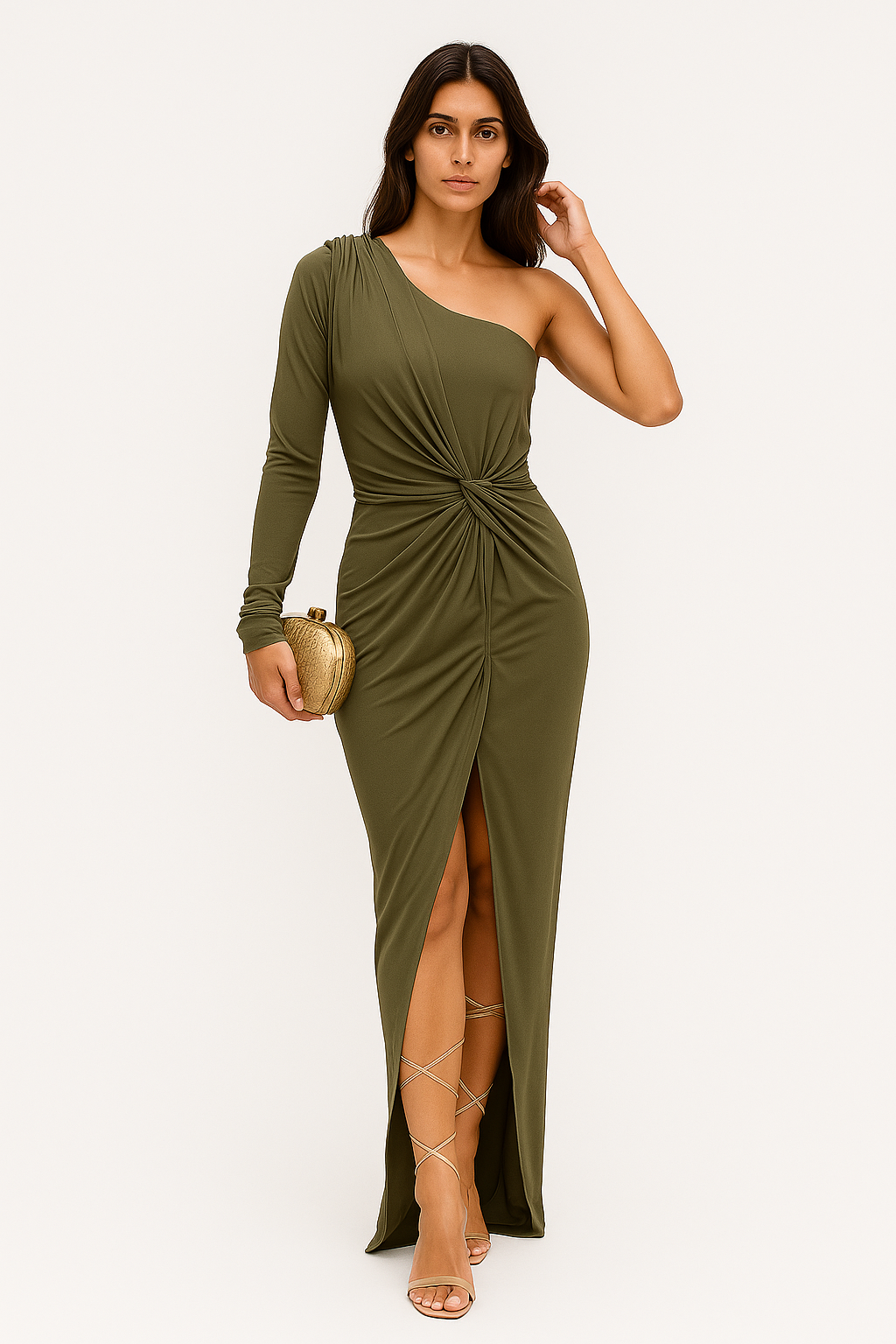 Kassandra – Abito da Cocktail Donna Leggero e Traspirante Verde oliva