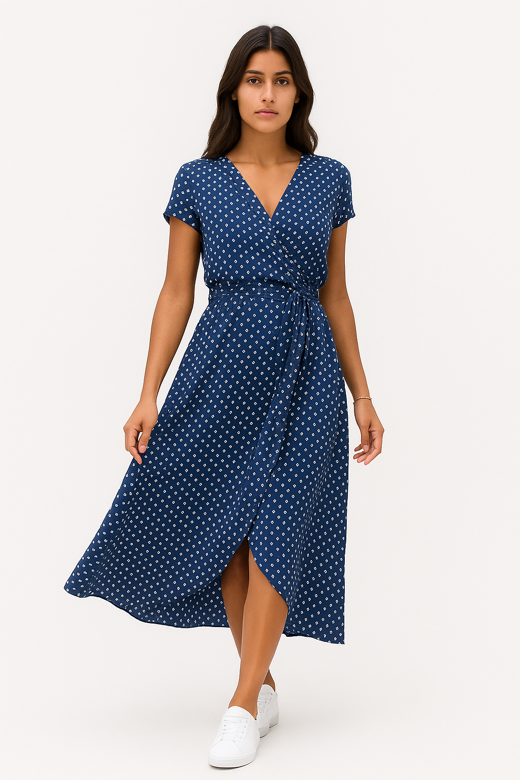 Katia – Abito Estivo Donna Colorato con Scollo a V Blu