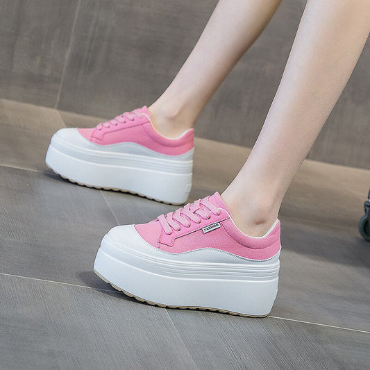 Elodia - Sneakers in pelle con platform robusta