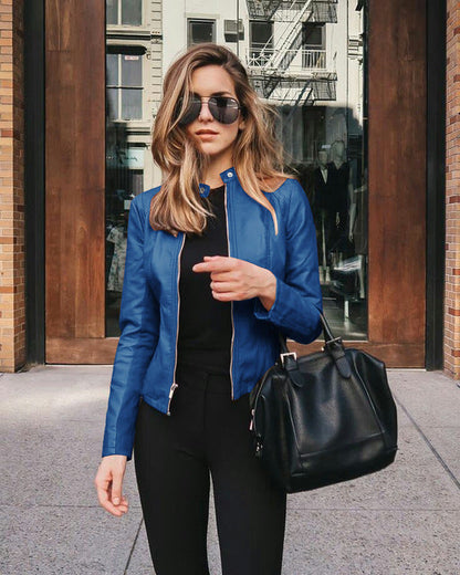 Benedetta – Giacca in Pelle Slim Fit con Cerniera