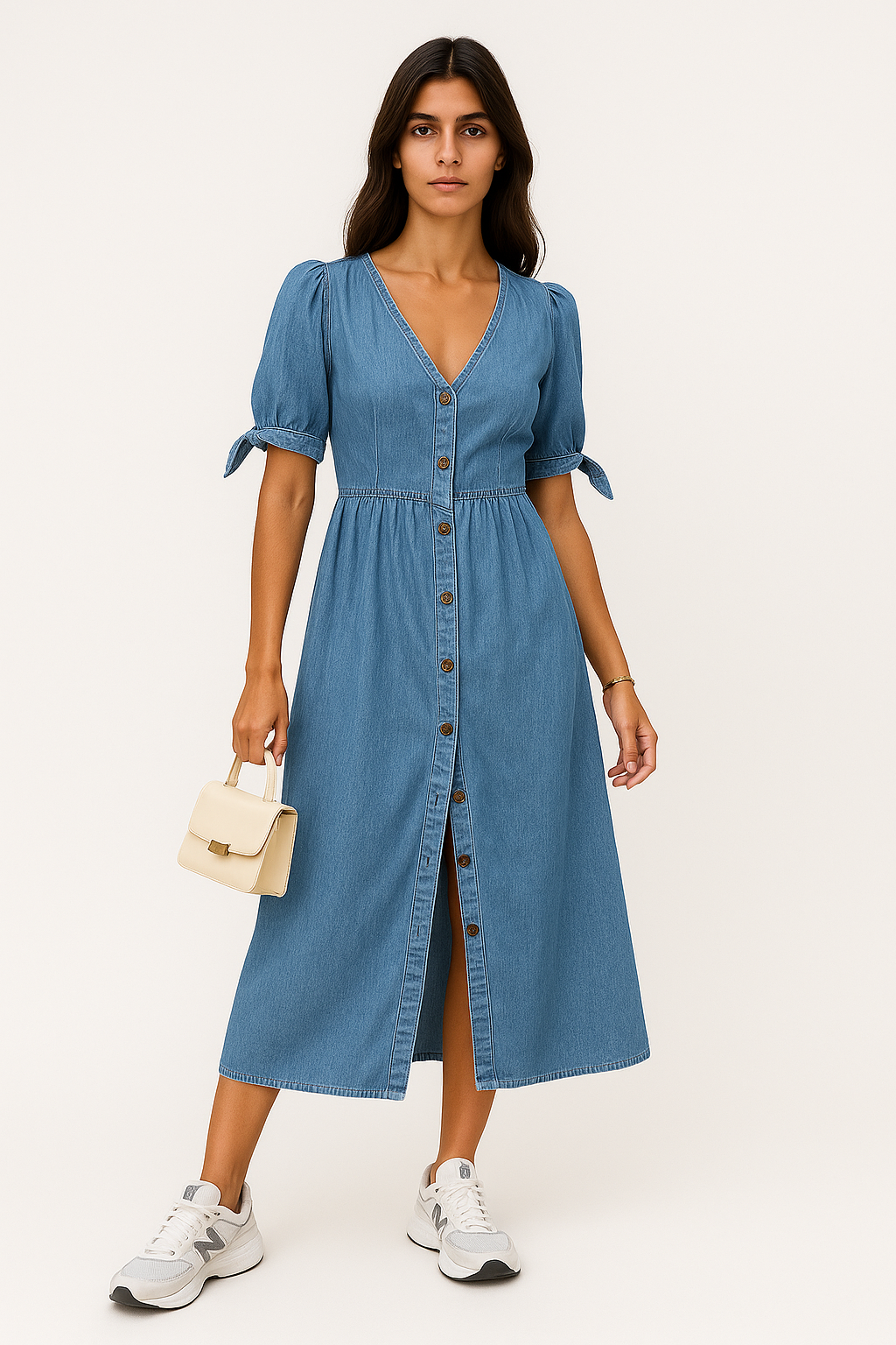 Letizia - Abito Donna Denim Elegante e Versatile Blu