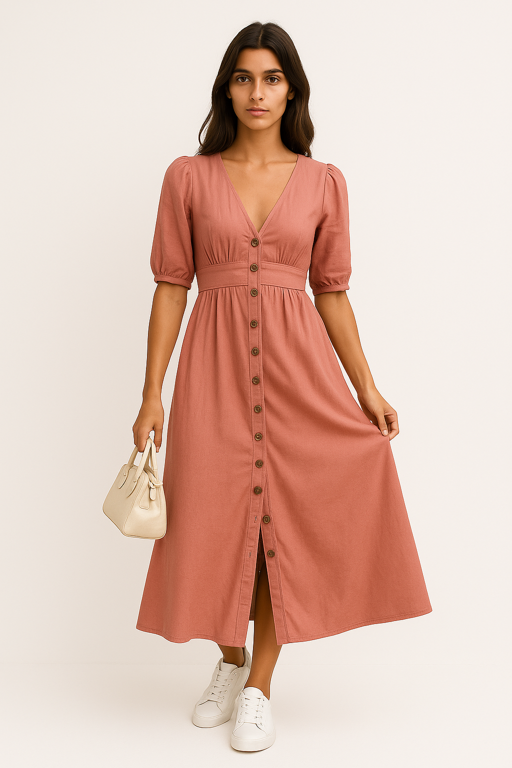 Letizia - Abito Donna Denim Elegante e Versatile Rosa