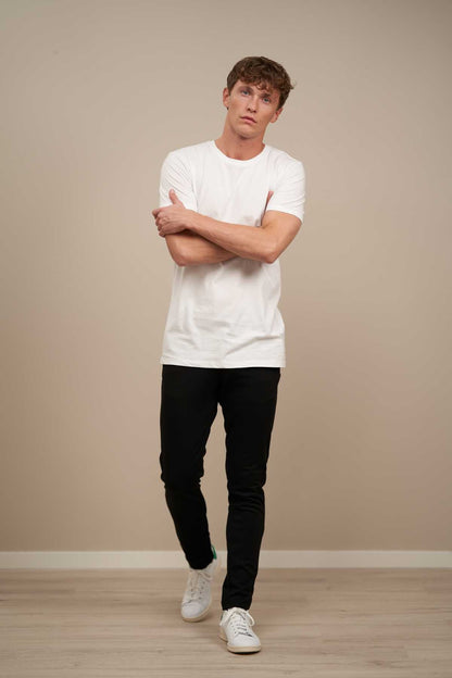 Lamberto - Pantaloni Uomo Neri Eleganti Stile Formale Casual