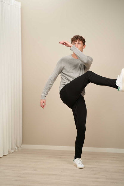 Lamberto - Pantaloni Uomo Neri Eleganti Stile Formale Casual