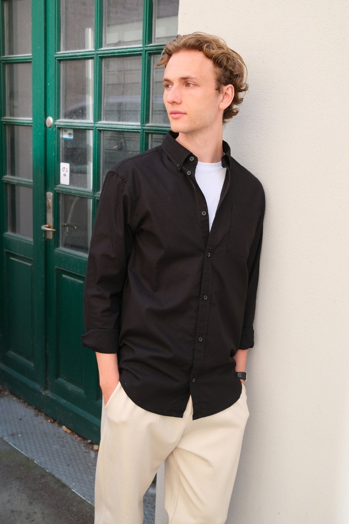 Luigi - Camicia Uomo Nera Elegante Stile Professionale