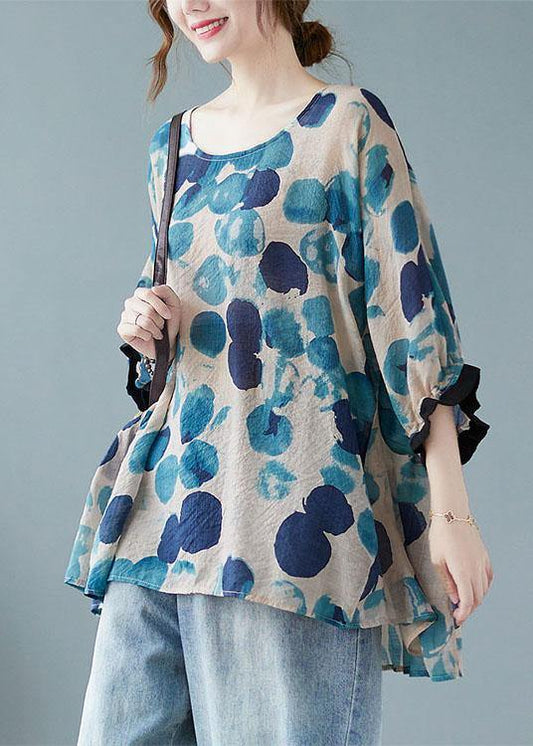 Alessia - Maglia Blu Ampia Maniche Pipistrello