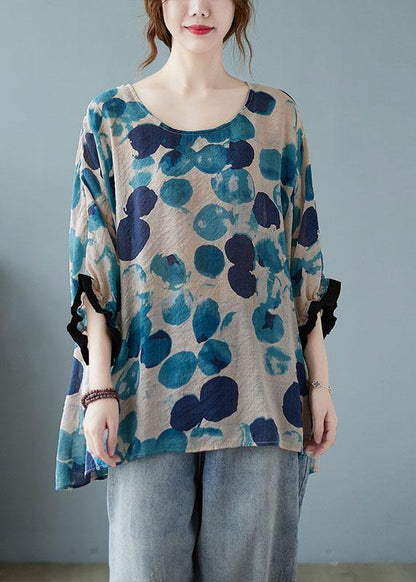 Alessia - Maglia Blu Ampia Maniche Pipistrello