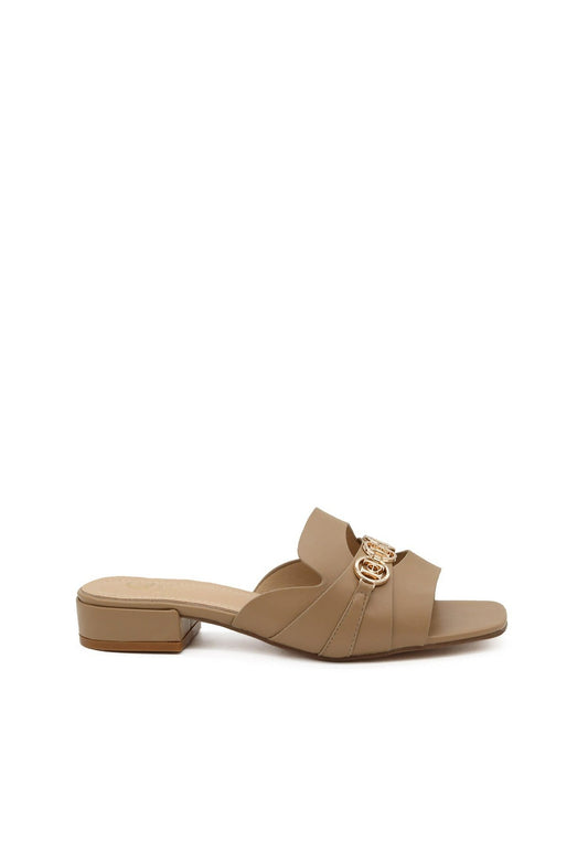 Loredana - Sandali Donna Eleganti con Dettagli Dorati Beige
