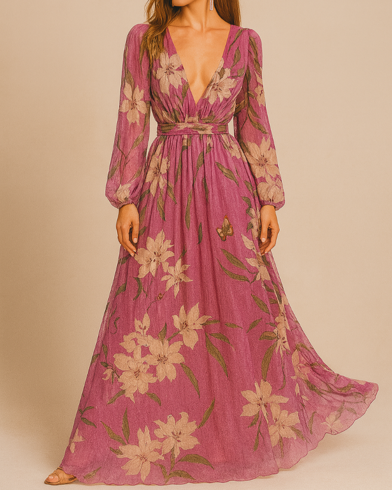 Lucilla - Abito Donna Elegante dalla Silhouette Fluida Viola